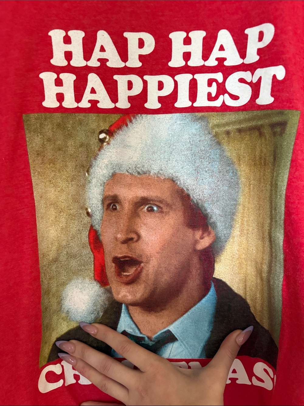 National lampoon Red Holiday Graphic Tee with Festive Character